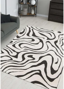 Homemaker Reef Ripple Black/Off White Mono Rug
