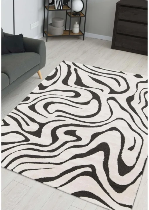 Homemaker Reef Ripple Black/Off White Mono Rug