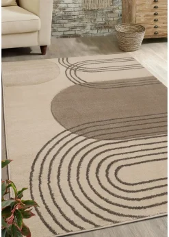 Homemaker Sara Carved Abstract Arcs Natural Rug