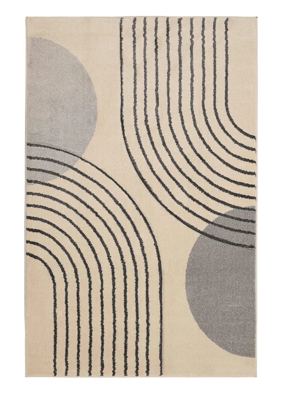 Homemaker Sara Carved Modern Arc Grey/White Rug
