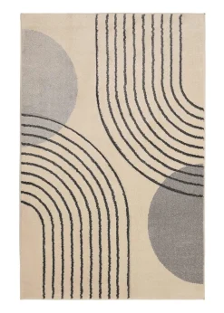 Homemaker Sara Carved Modern Arc Grey/White Rug