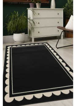 Homemaker Scallop Black Rug