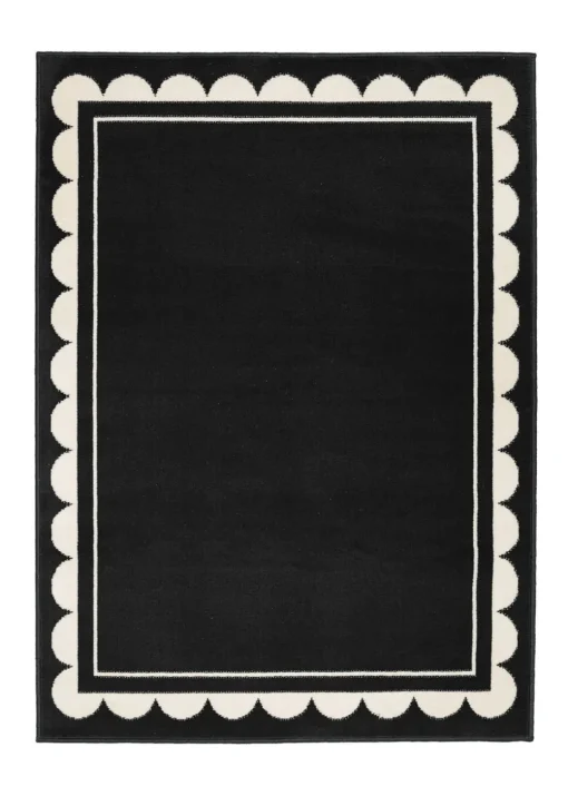 Homemaker Scallop Black Rug