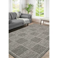Homemaker Steel Check Gel Flatweave Rug
