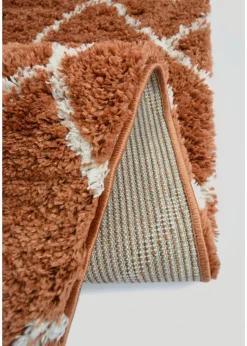 Homemaker Terracotta Snug Shaggy Diamond Rug