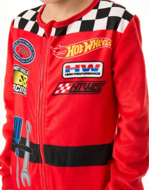 Hot Wheels Pit Crew Style Boys Red Onesies (3-10 Years)