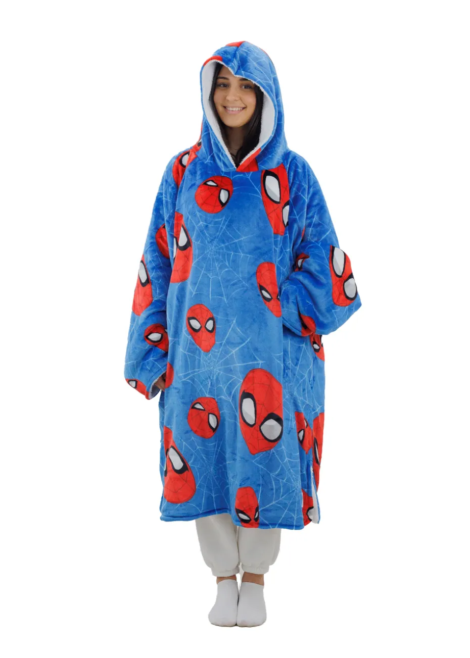 HUGZEE Spiderman Heads Up Wearble Hooded Throw