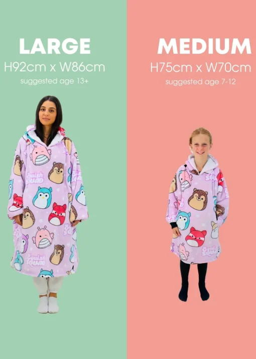 HUGZEE Squishmallows Bright Hooded Wearable Throw