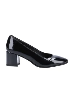 Hush Puppies Black Anna Patent Court Shoes