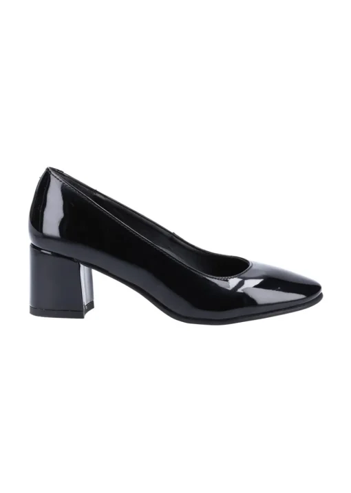 Hush Puppies Black Anna Patent Court Shoes