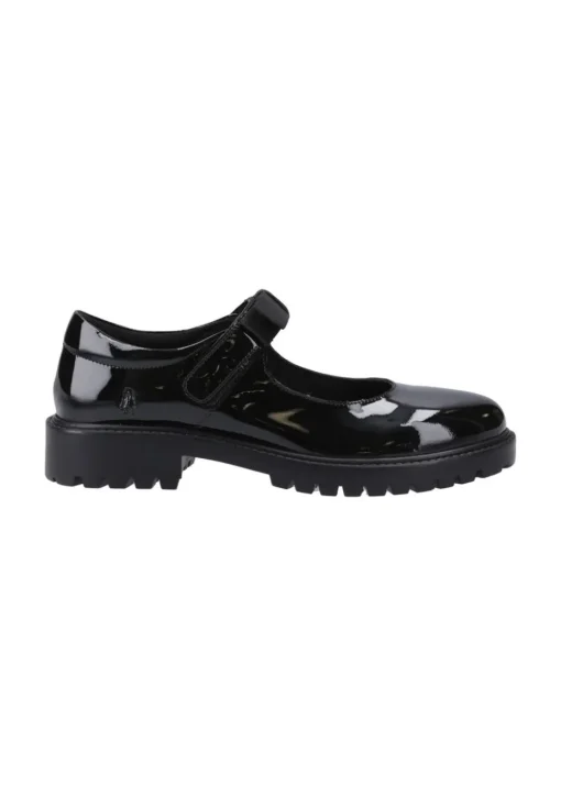 Hush Puppies Black Astrid Bow Patent Senior