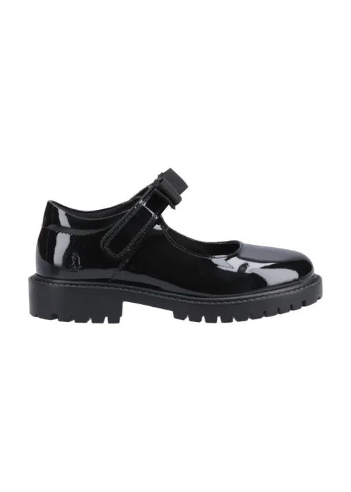 Hush Puppies Black Astrid Bow Patent Junior