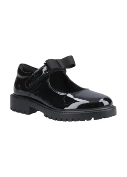 Hush Puppies Black Astrid Bow Patent Junior