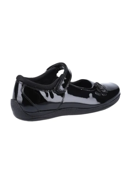 Hush Puppies Black Jessica Senior Patent School Shoe
