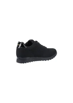 Hush Puppies Black Katrina Lace Up Trainer