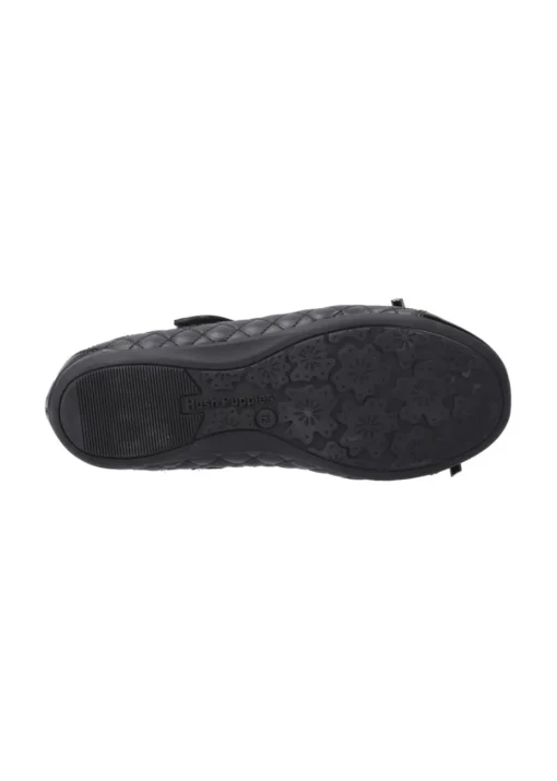 Hush Puppies Black  Lottie Quilt Ballerina Senior