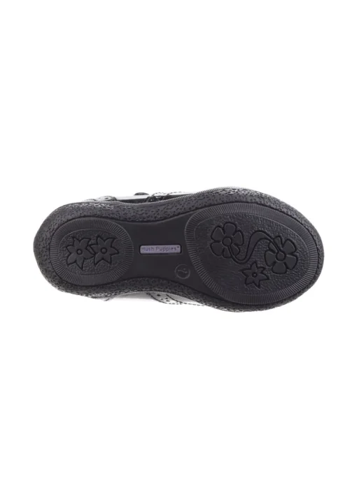 Hush Puppies Black Rina Junior Patent School Shoe