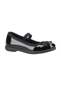 Hush Puppies Girls Black Betty Patent Junior School Shoes (Younger 10-Older 2)