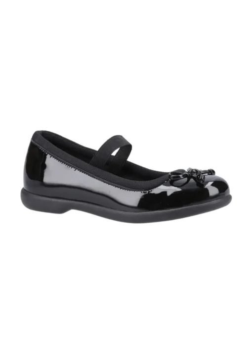 Hush Puppies Girls Black Betty Patent Junior School Shoes (Younger 10-Older 2)
