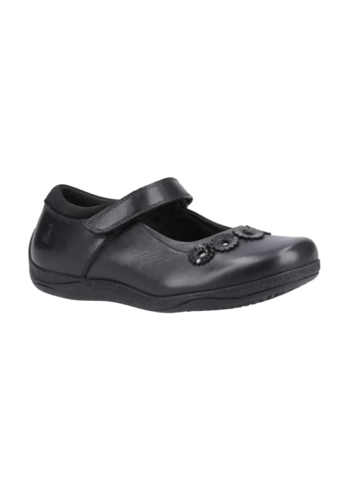 Hush Puppies Girls Black Christina Junior School Shoes (Younger 10-Older 2)