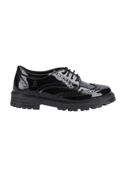 Hush Puppies Girls Black Maxine Patent Junior School Shoes (Younger 10 - Older 2)