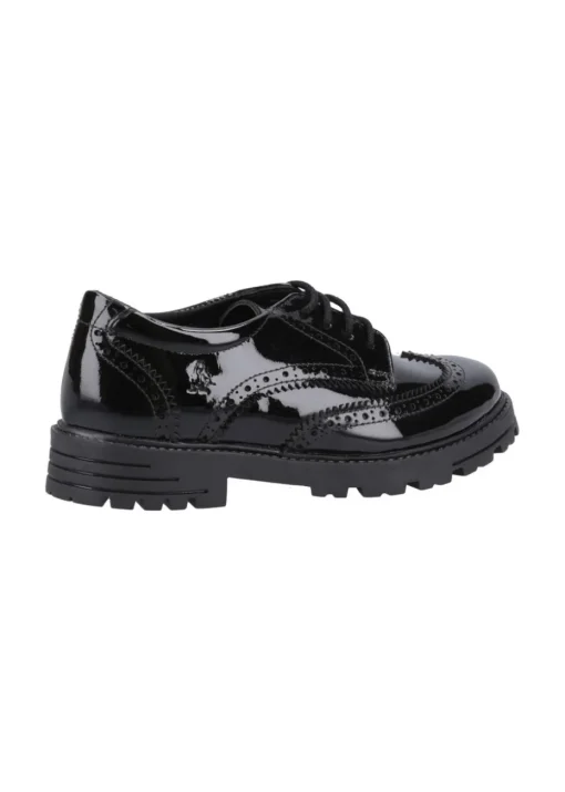 Hush Puppies Girls Black Maxine Patent Junior School Shoes (Younger 10 - Older 2)
