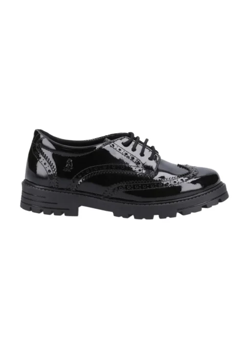 Hush Puppies Girls Black Maxine Patent Junior School Shoes (Younger 10 - Older 2)