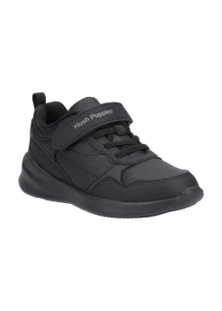 Hush Puppies Unisex Black Marling Bungee Lace Junior School Shoes (Younger 10 - Older 2)