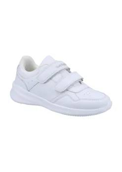 Hush Puppies Unisex White Marling Easy Senior School Shoes (Older 3-5)