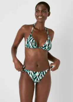 Ikat Print Triangle Bikini Top