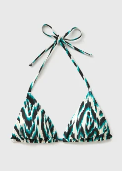 Ikat Print Triangle Bikini Top
