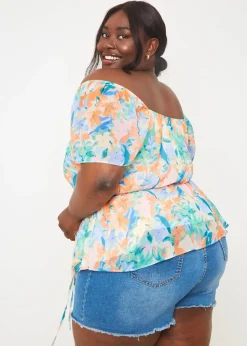 In The Style Multicolour Floral Wrap Blouse