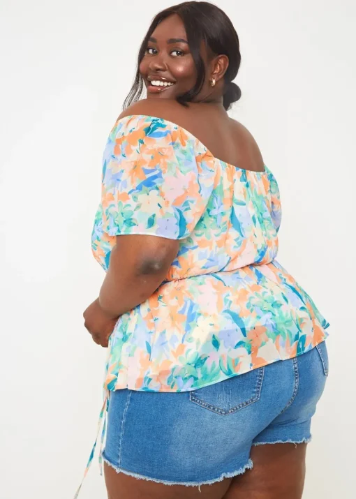 In The Style Multicolour Floral Wrap Blouse