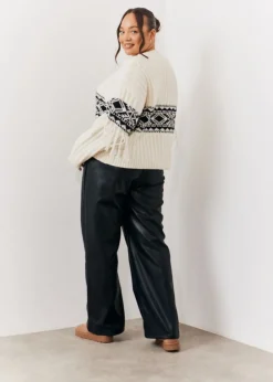 In The Style Perri Sian Cream Aztec Fringe Jumper