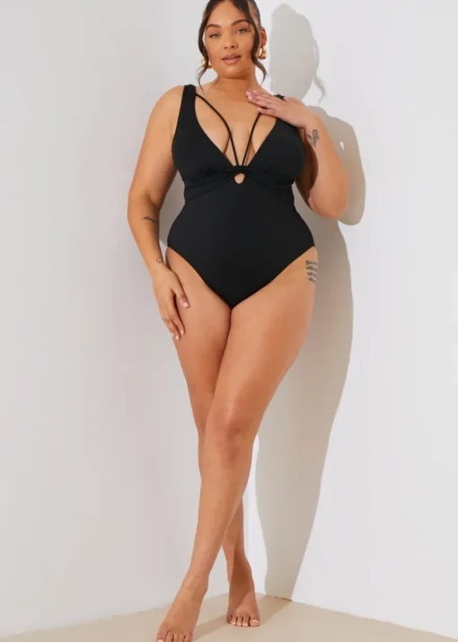 In The Style Perrie Sian Black Swimsuit