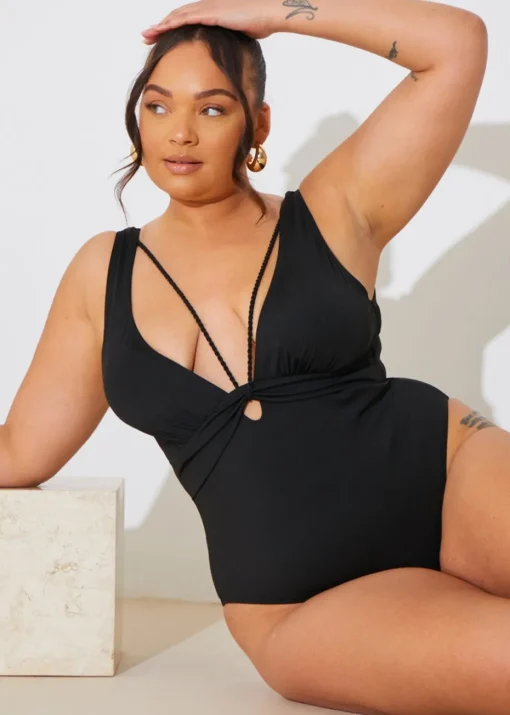 In The Style Perrie Sian Black Swimsuit
