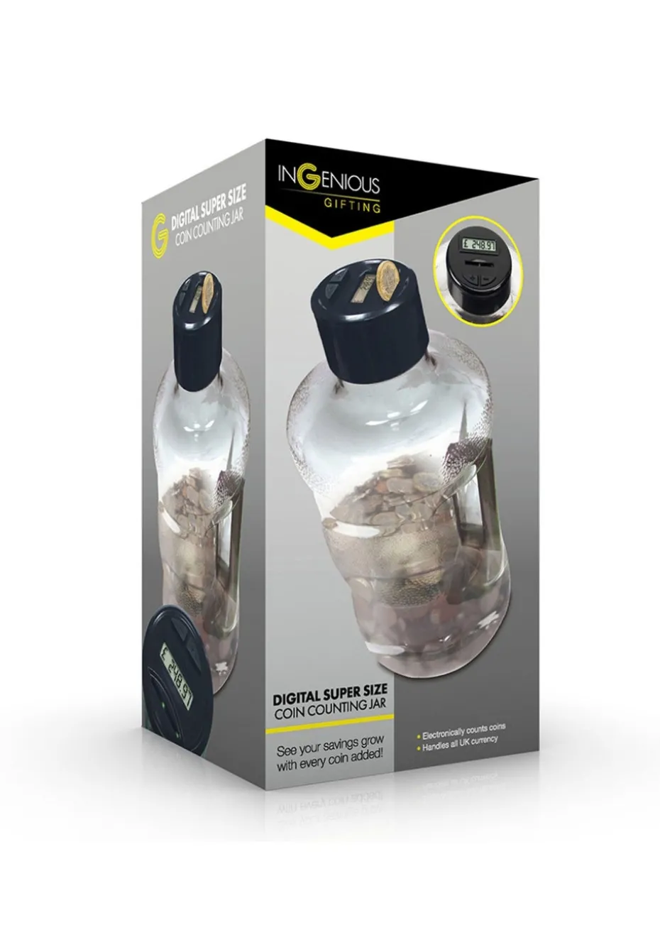 InGenious Clear Super Size Coin Counting Jar