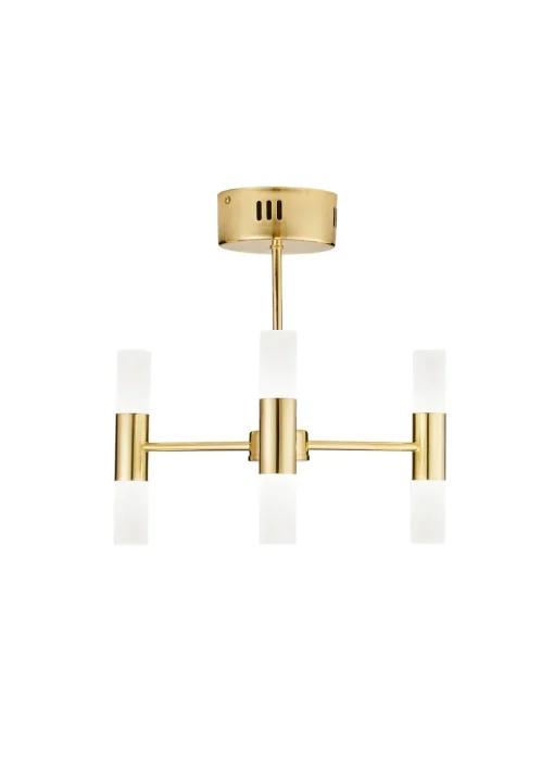 Inlight 3 Arm Brass Tube 6LT Led Chandelier (35cm x 39cm)