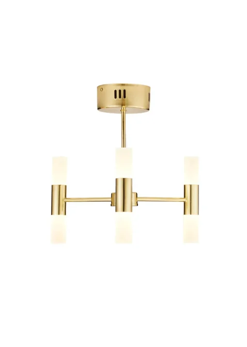 Inlight 3 Arm Brass Tube 6LT Led Chandelier (35cm x 39cm)