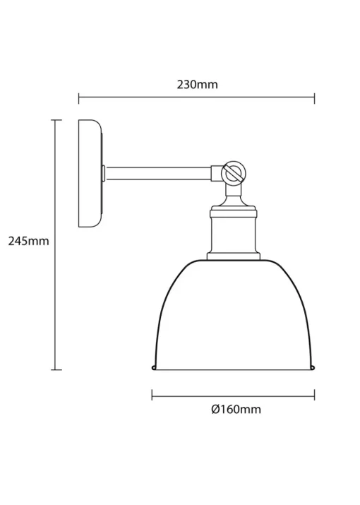 Inlight Austin Metal Wall Light (25cm x 16cm x 16cm)