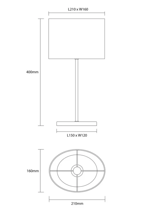 Inlight Maroon Velvet Stick Table Lamp (40cm x 16cm x 21cm)