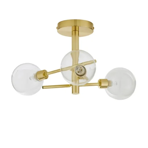 Inlight Nova Brass 3LT Ceiling Light (21cm x 48cm x 48cm)