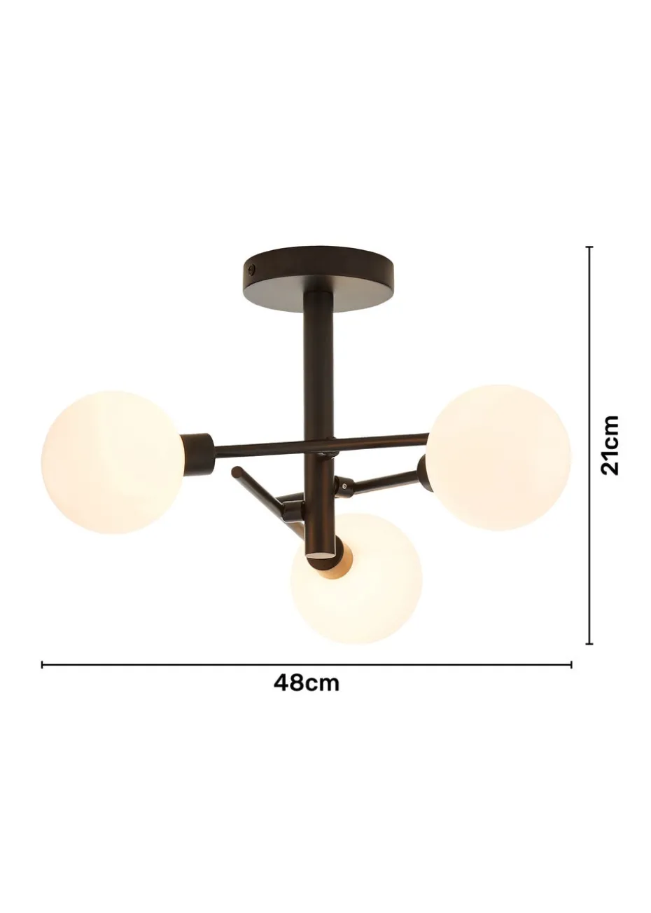 Inlight Nova 3LT Ceiling Light Black (48cm x 48cm x 21cm)
