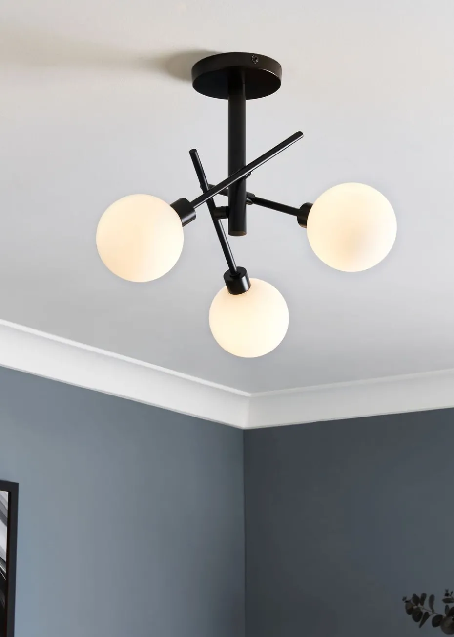 Inlight Nova 3LT Ceiling Light Black (48cm x 48cm x 21cm)