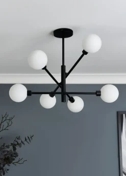 Inlight Nova Semi Flush Ceiling Light Black (56cm x 60cm x 60cm)