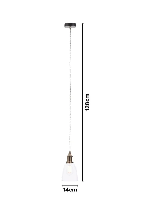 Inlight Warehouse 1 Light Diner Pendant (75cm x 6cm x 36cm)