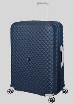 IT Luggage Navy Quilted Suitcase