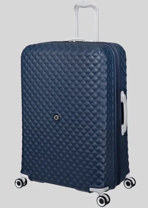 IT Luggage Navy Quilted Suitcase