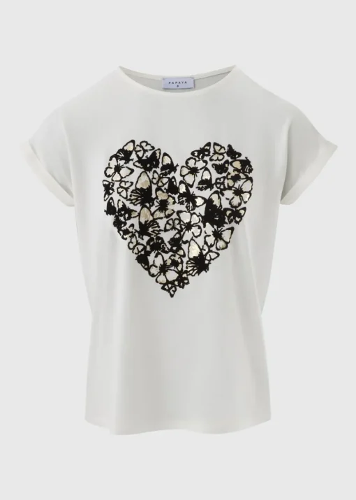 Ivory Butterfly Heart T-Shirt