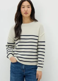 Ivory Exposed Seam Stripe Jumper